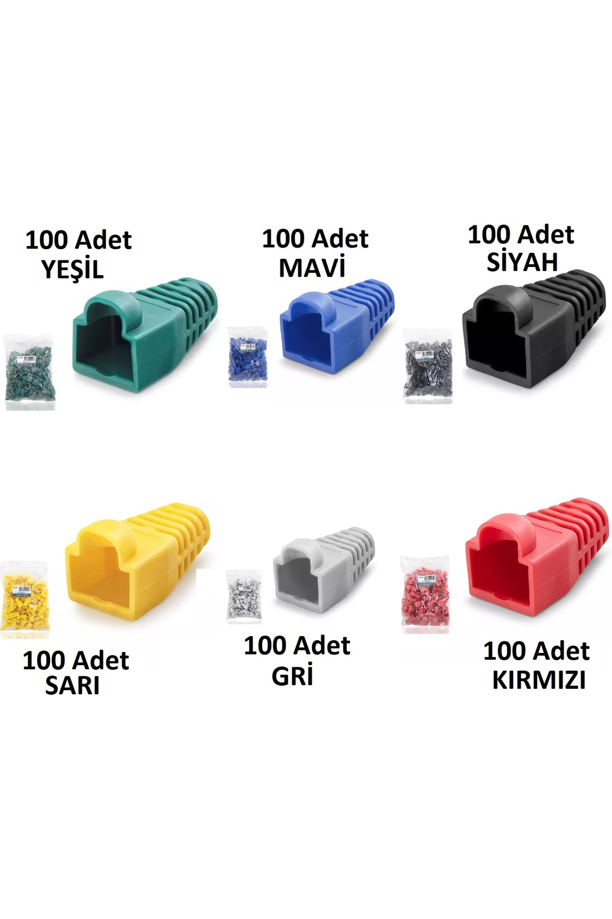 600'lü Paket Rj45 Cat6 Cat6e Cat5 Cat5e Ethernet Ağ Kablosu Jakı Koruma Cover Kılıfı Kablo Konektörü