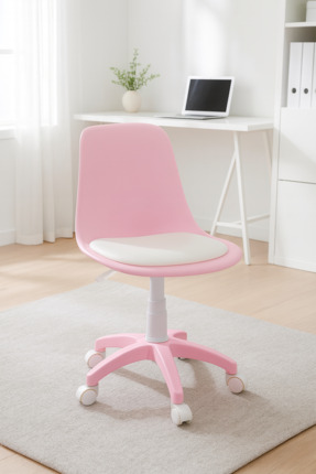 Estelia Abant Pembe Çalışma Sandalyesi | Minderli | Ayarlanabilir Döner Teker...