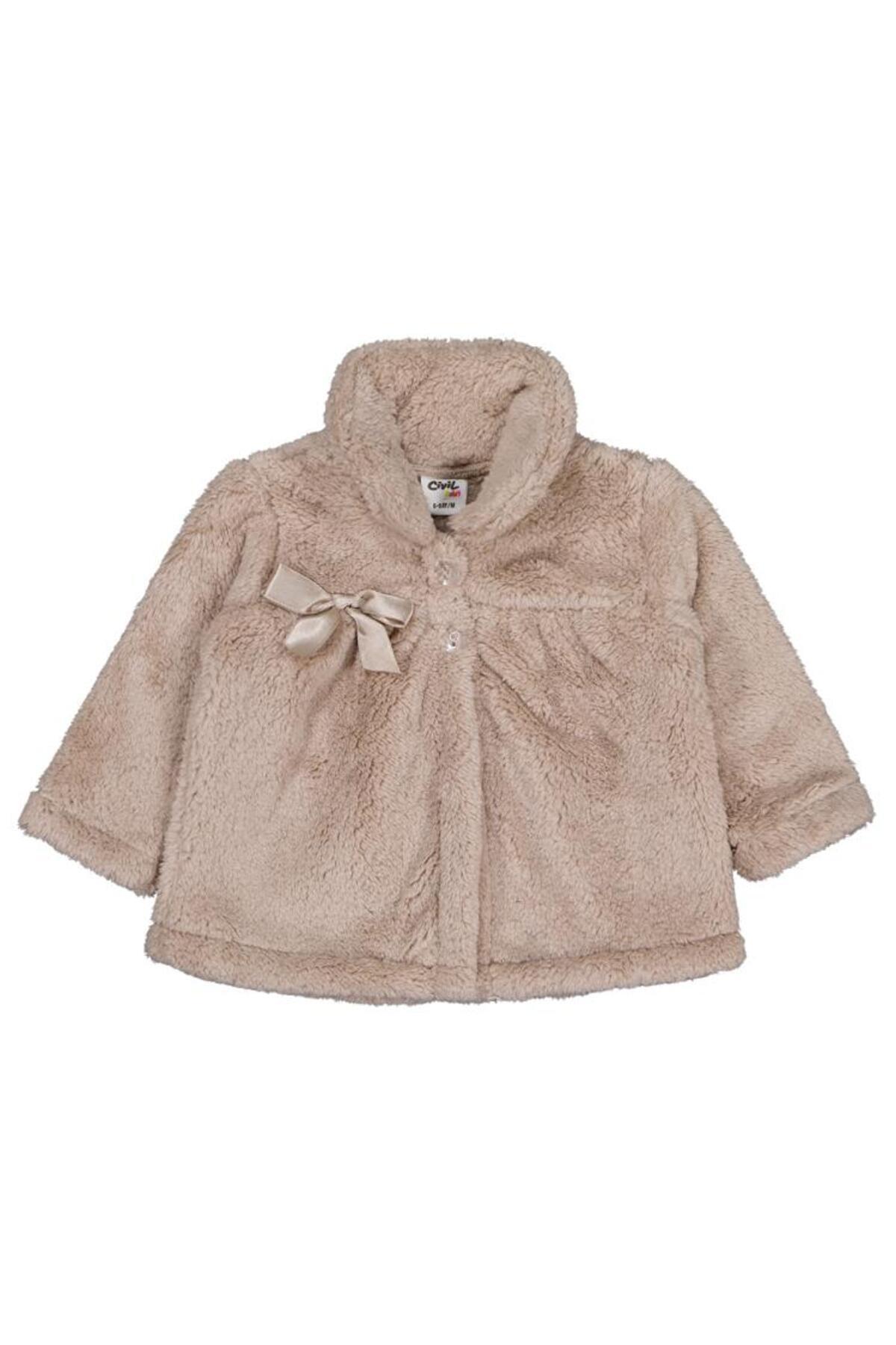 سیویل بیبی ژاکت بافتنی پاپیونی برای ۶ تا ۱۸ ماه - بژ ۱۲ تا ۱۸ ماه