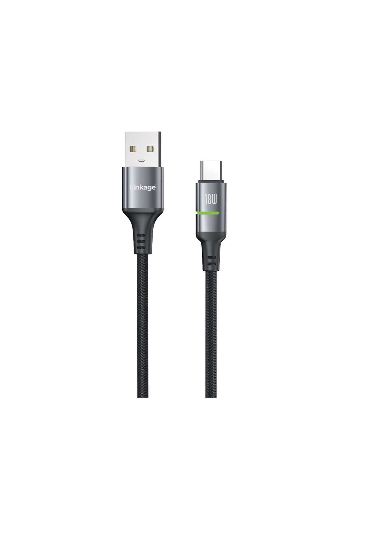 LKCB-48 USB-A to USB-C 18W 2.4A 1.2 Metre LED Göstergeli Şarj Kablosu