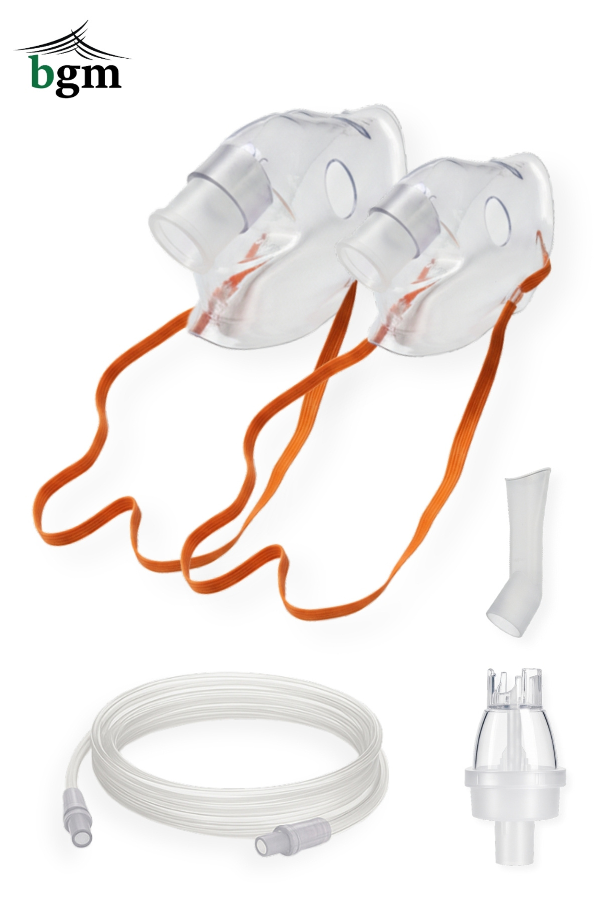 bgm Nebulizatör Maske Seti – Yetişkin & Çocuk Maskeli, Evrensel Hazneli Parça Seti