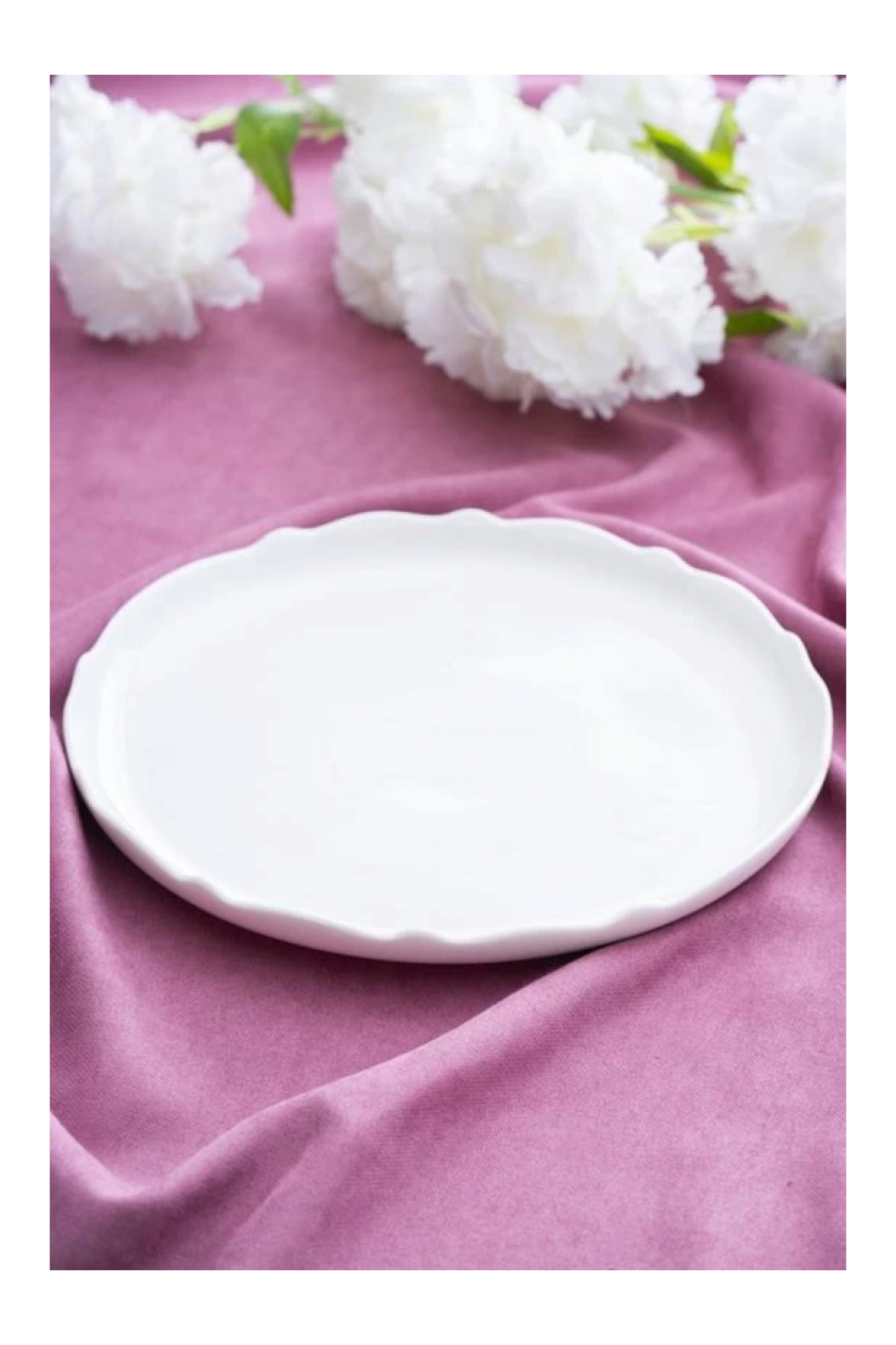 ACAR POR6578 Nirvana Yuvarlak Beyaz Porselen Tabak 22,5 cm