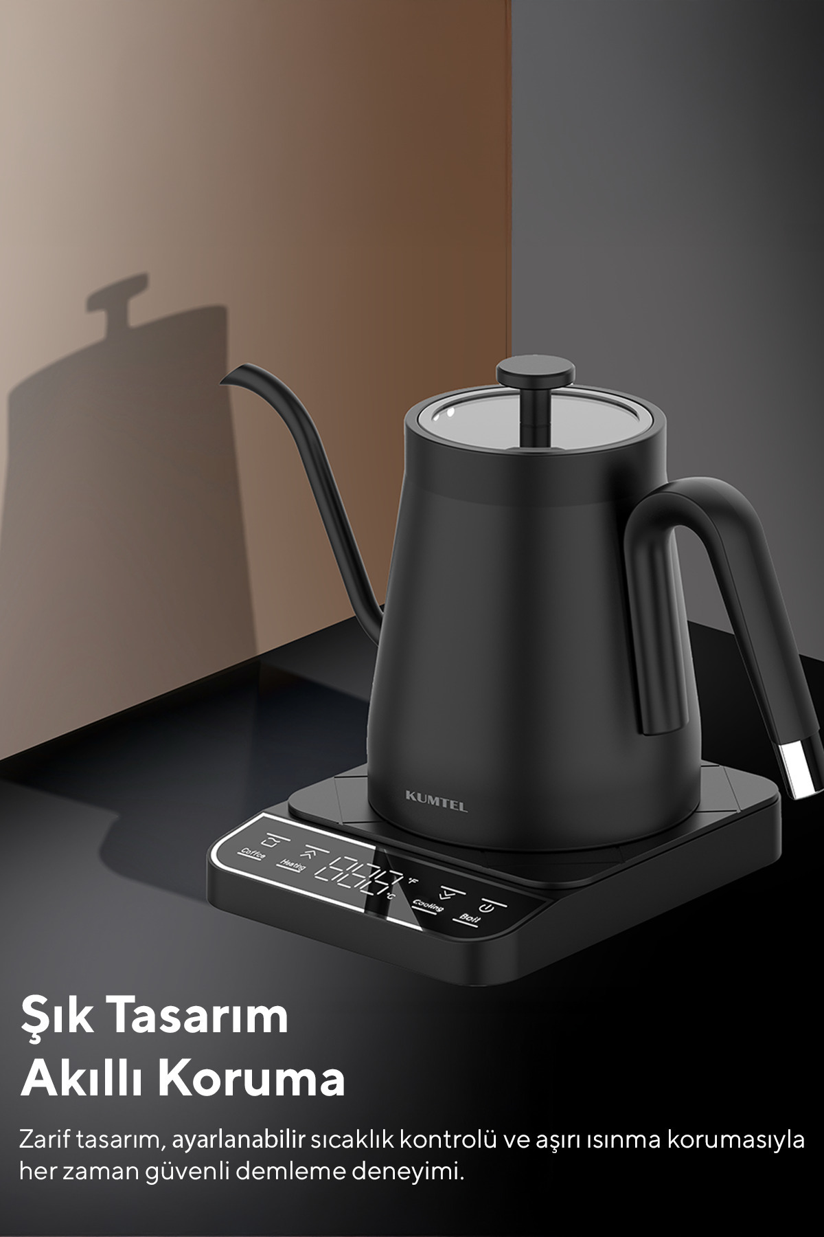 کتری برقی دم کردن قهوه با گردن غاز HCK-02