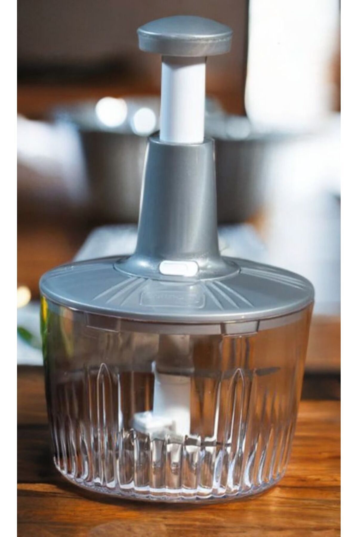 Sonline Solingen GÜMÜŞ RENK 5 Bıçaklı Manuel Doğrayıcı El Rondosu El Blenderi El Basmalı Rondo