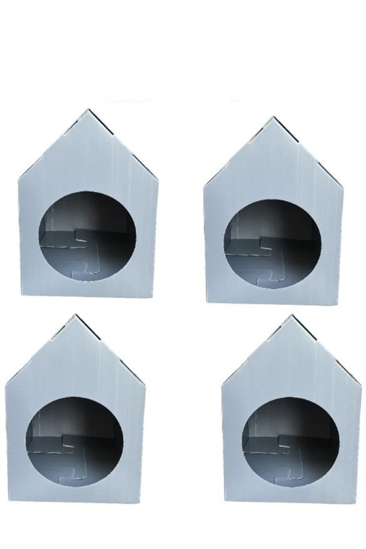 dirilim plastik su geçirmez kedi evi sokak hayvanları için 4'lü Gri set plastik kedi köpek evi