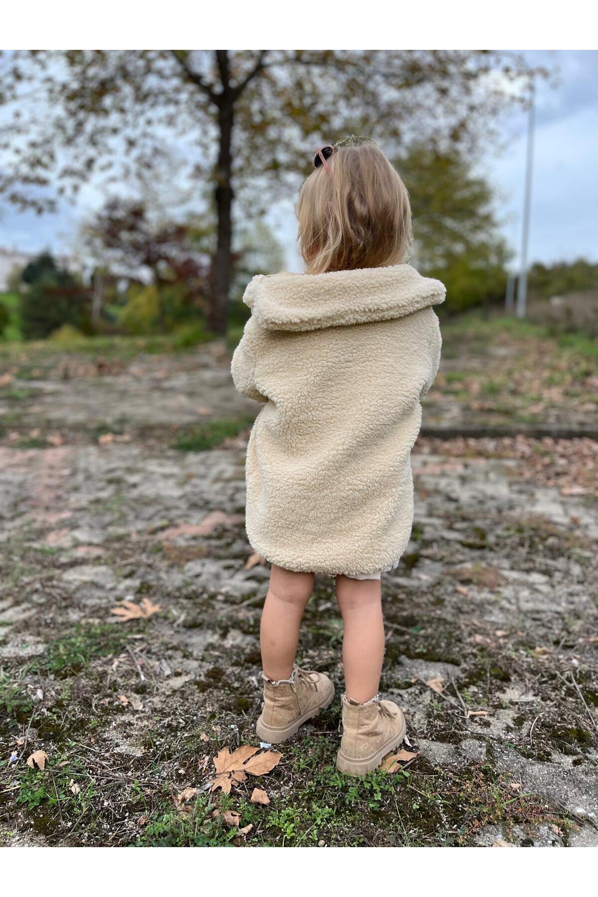 PETIT STYLE KIDS Çocuk Ekru Peluş Kaban fotoğrafı 2 (önizleme)