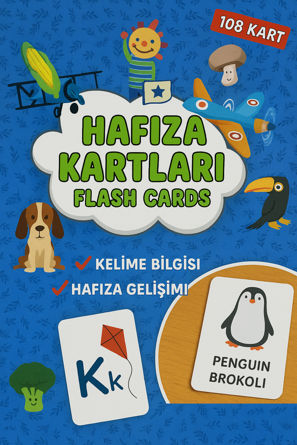 TOYFEST Hafıza Kartları Flash Cards 108 Parça • Türkçe İngilizce Kelime Oyunu • Zeka ve Dikkat Gelişimi fotoğrafı 5 (önizleme)