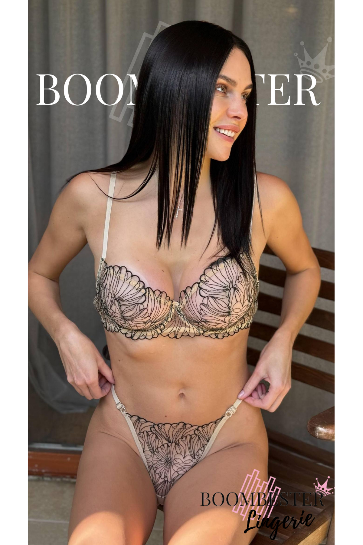 Nude Ten Beige Lace Bra Panties ( Thong) Set (B and C cup Options)