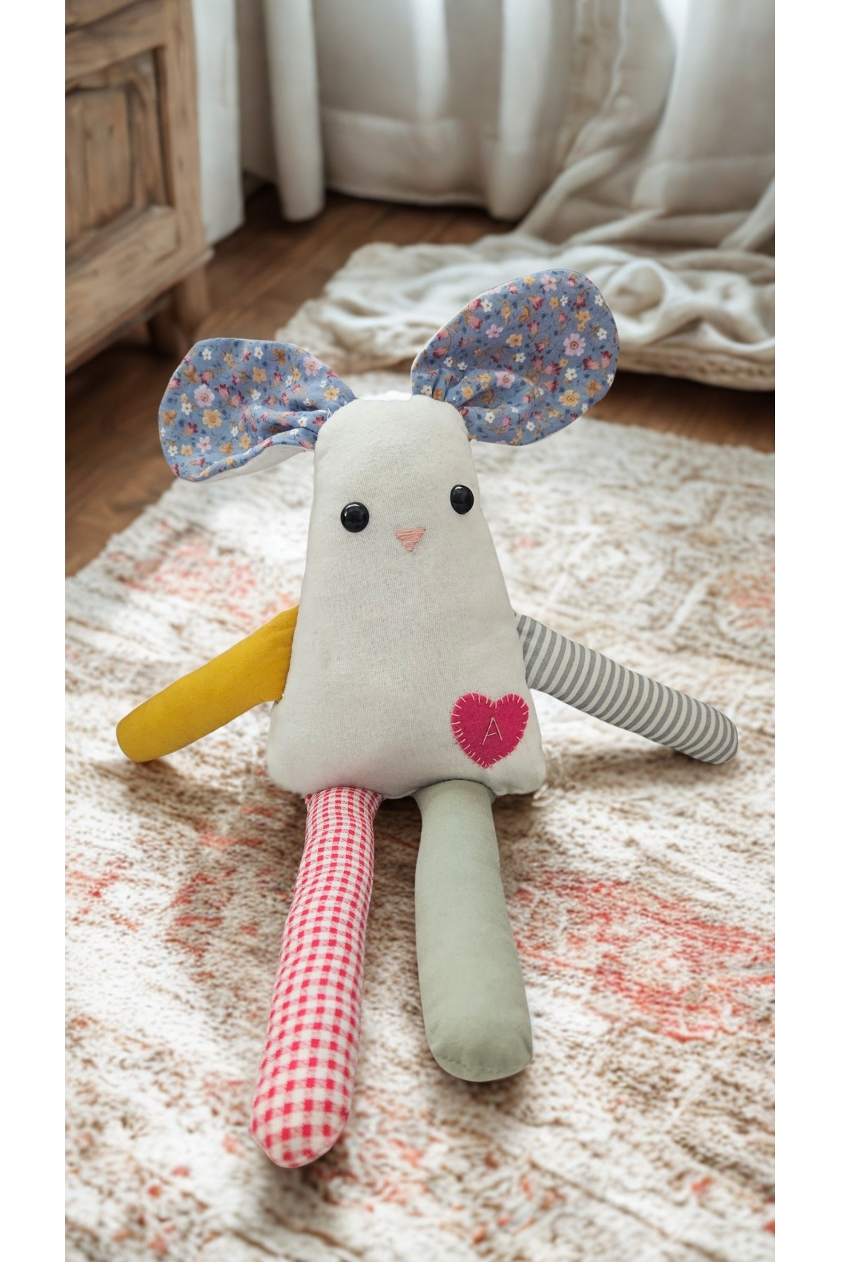Atölye LİDYA Çok Renkli %100 Pamuk El Yapımı Sevimli Fare Uyku Arkadaşı