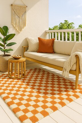 EUROBANO Chess Dama Desenli Kemik-Somon Salon Oturma Odası Yatak Odası Korido...