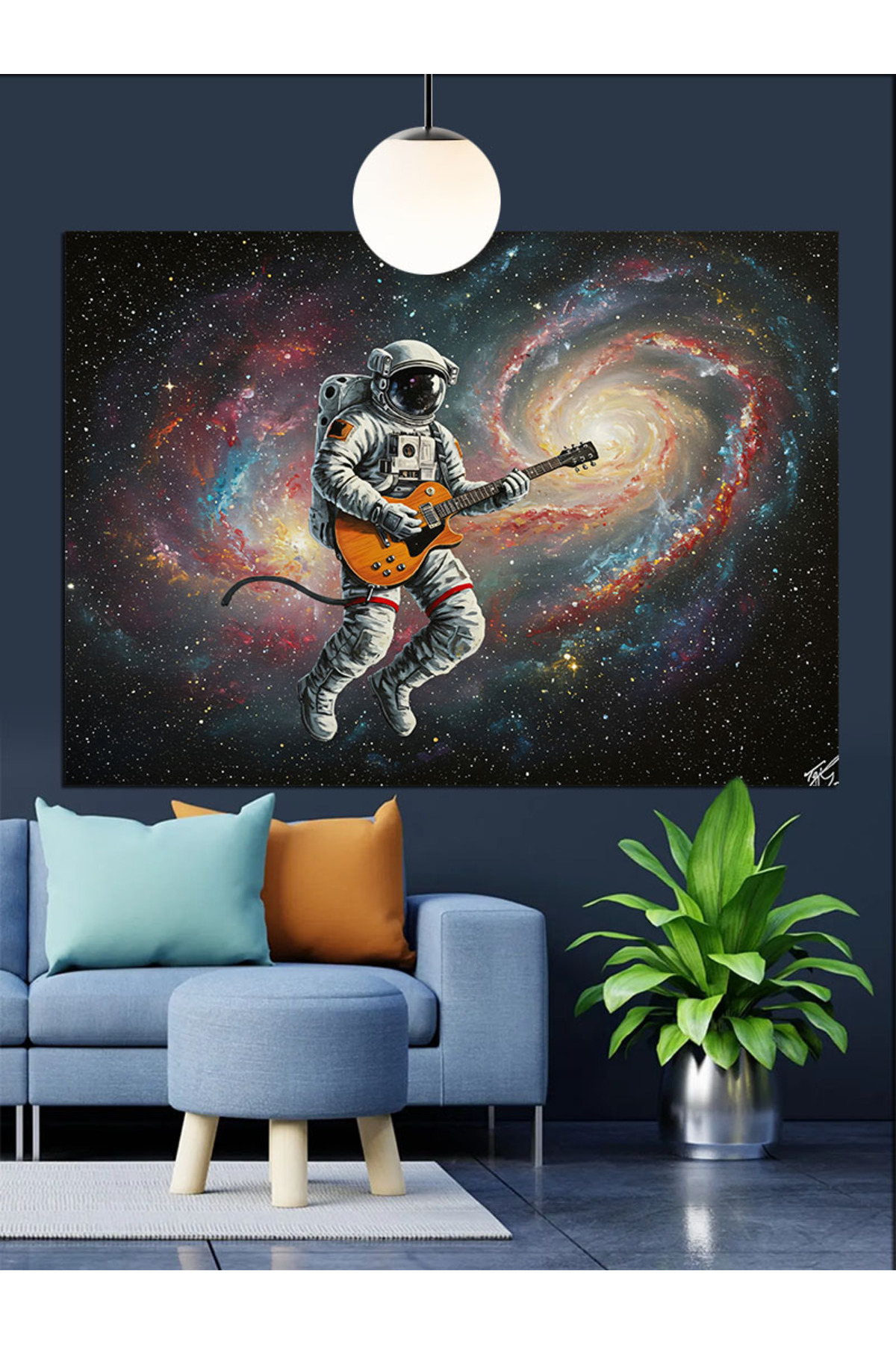 Astronot Uzayda Yüksek kaliteli yağlı boya dokulu Kanvas Canvas Tablo kanvas tablo canvas tablo duv