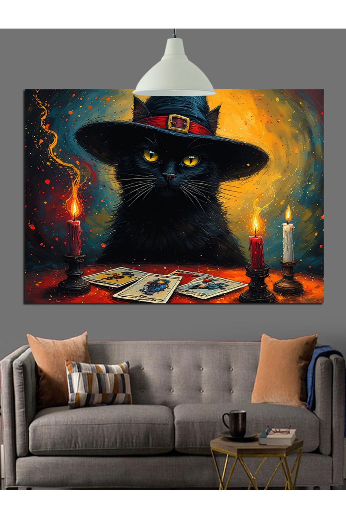 Cadı Şapkalı Siyah Yüksek kaliteli yağlı boya dokulu Kanvas Canvas Tablo kanvas tablo canvas tablo
