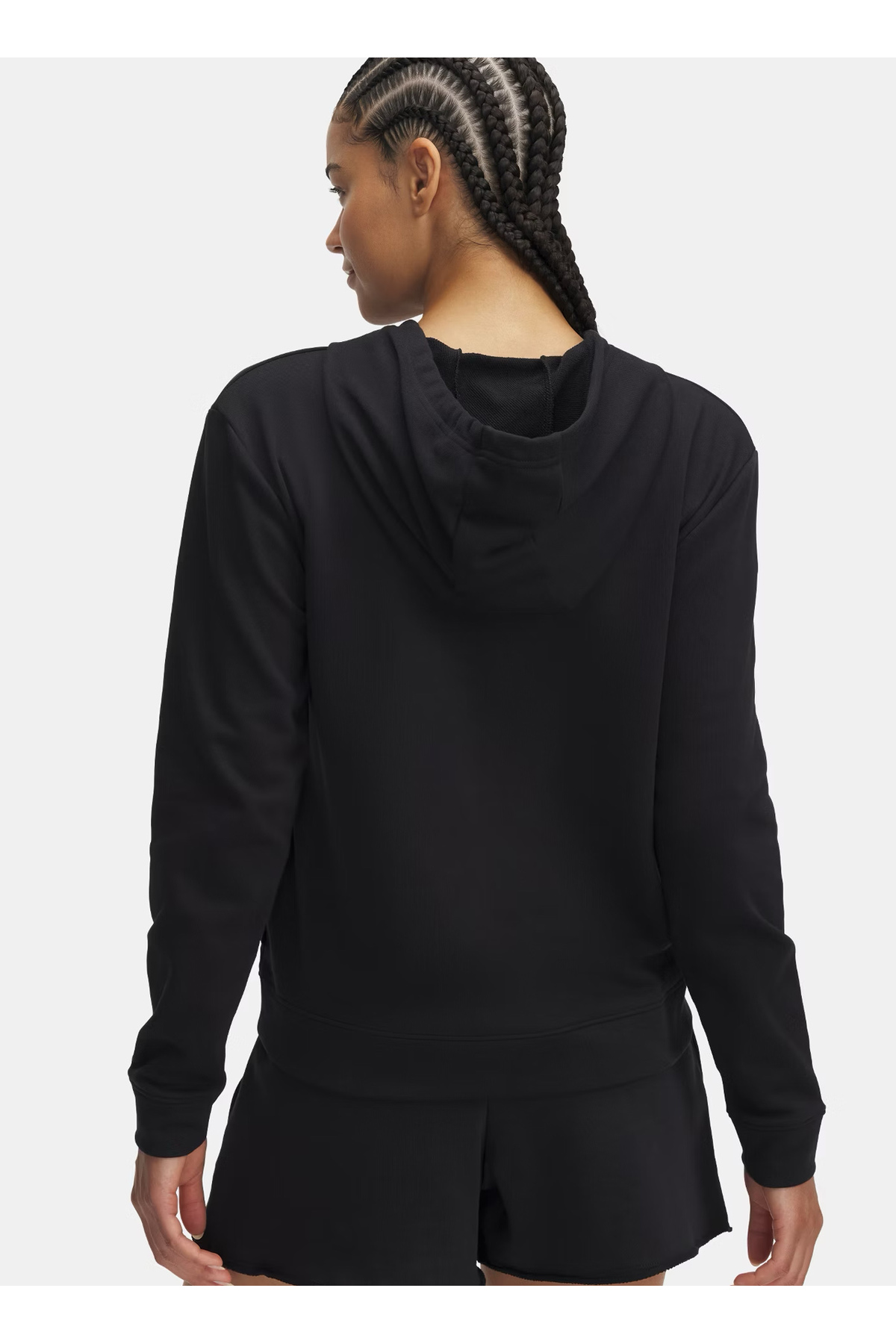 Under Armour 6005511-001-UA Rival Terry Hoodie Siyah Kapüşon Yaka Normal Düz Kadın Sweatshırt görsel 2