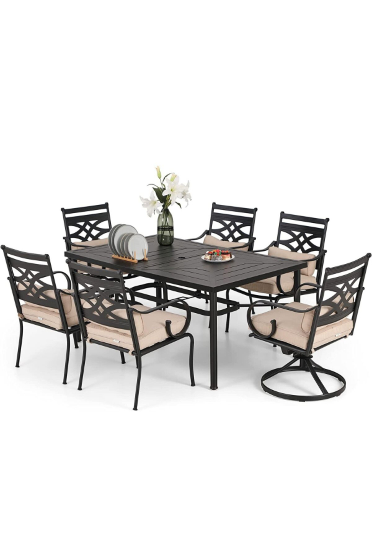 طقم سفرة حديد فاخر 7 قطع: تصميم عصري أنيق بـ 6 كرا...