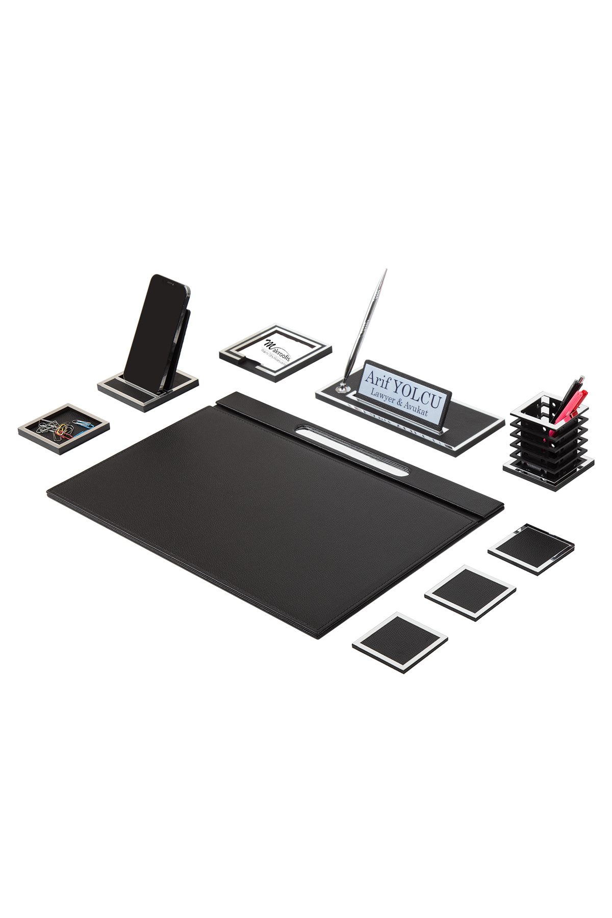 Makroofis Lina Gold Sümen Takımı 9 Parça Siyah