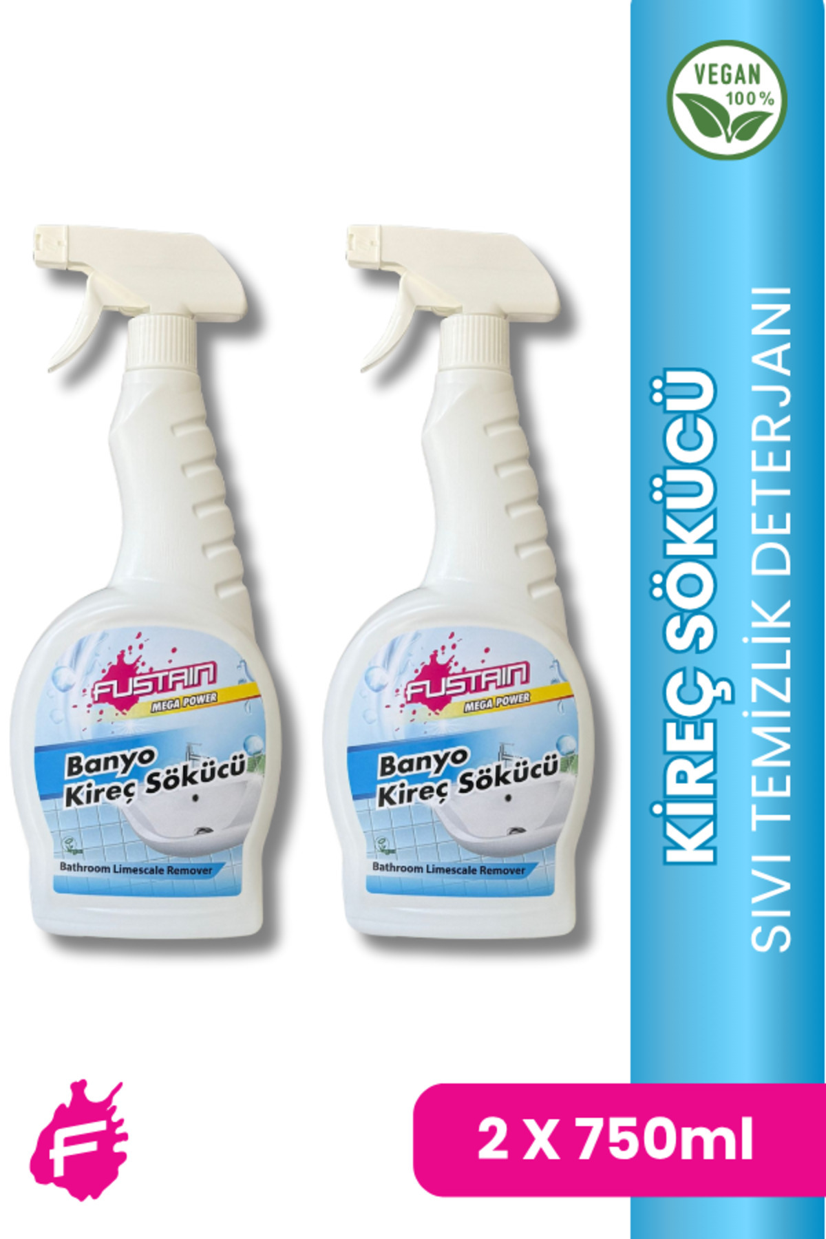 Ultra Power Banyo - Kireç Sökücü Sıvı Sprey (DOLU) - Mor Çiçekler Kokulu 2 X (750 ML)