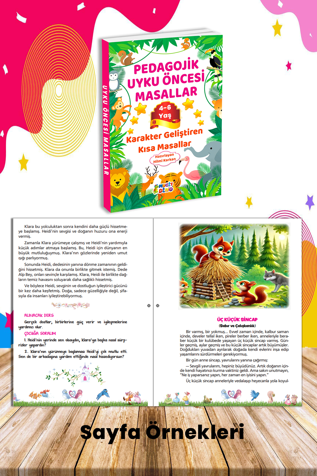 Mucit Dino Yayınları 4-5-6 Yaş Pedagojik Uyku Öncesi Masal Kitabı (77 Renkli Resimli Kısa Masal) fotoğrafı 4 (önizleme)