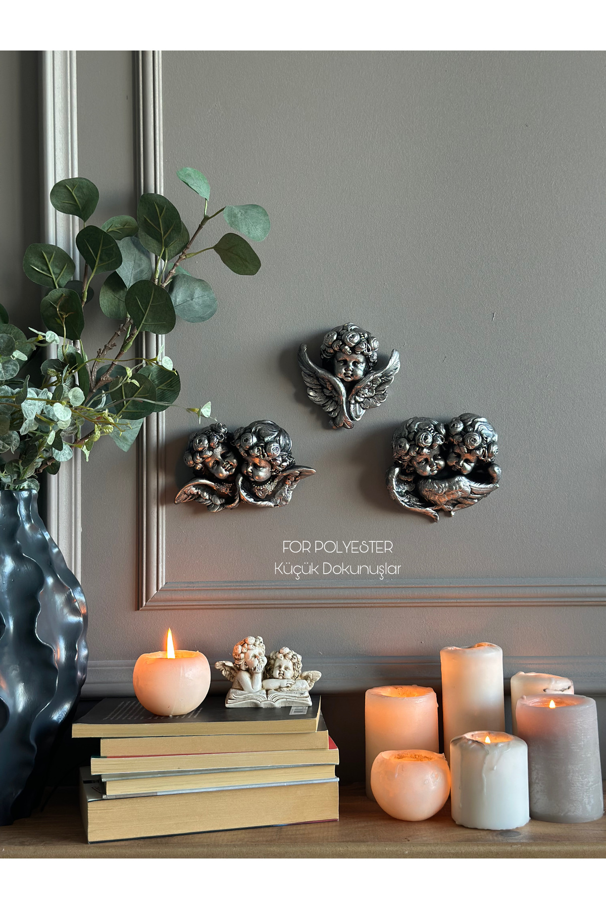Wall Angel 3-Piece Trinket Set White /Accessory/Home/Office/Decor/Wall Decoration/Combination