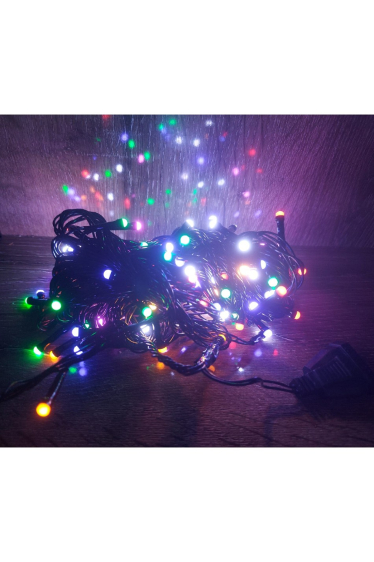 Elit 10M 100 Led Damla Uçlu Led Işık Rgb Işık Siyah Kablo