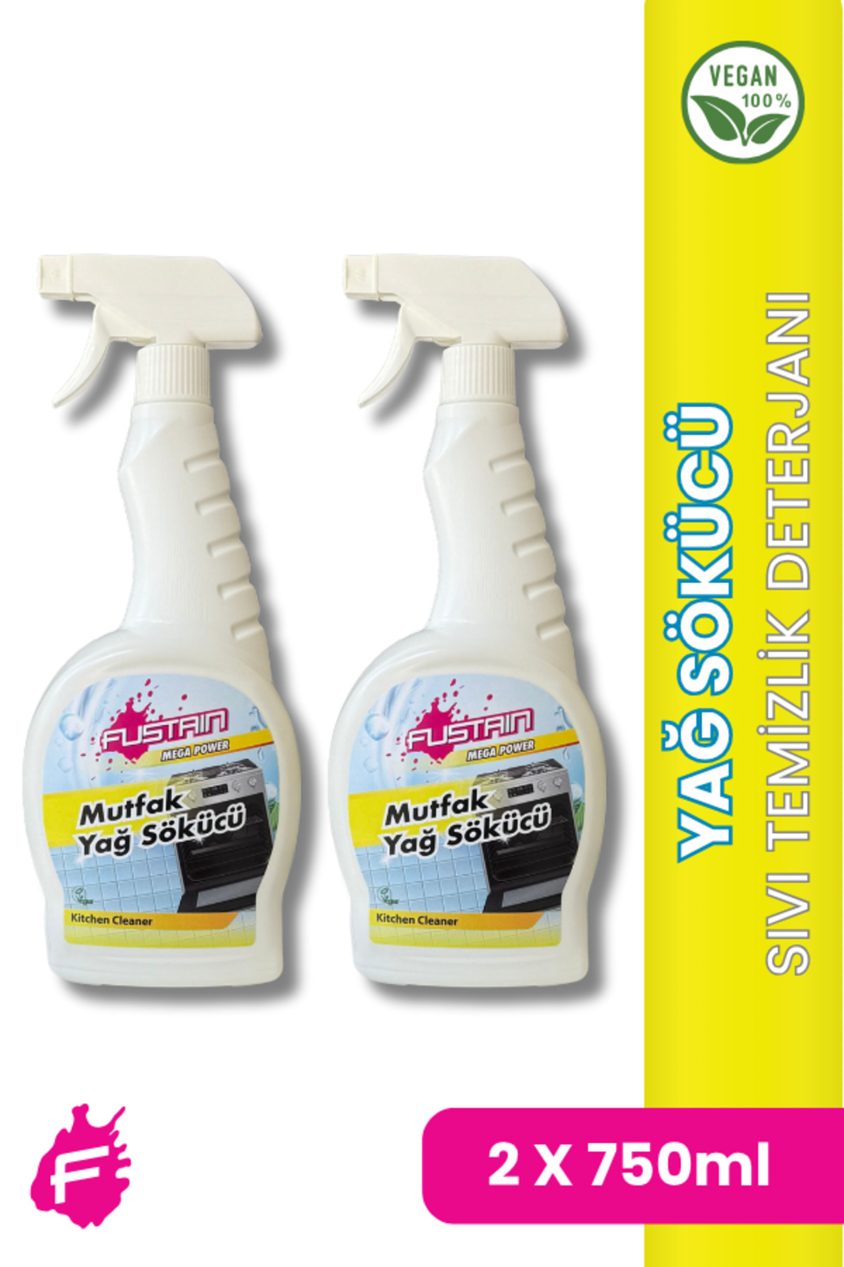 ULTRA POWER MUTFAK - YAĞ SÖKÜCÜ SIVI SPREY - PAPATYA KOKULU 2 X (750 ML)