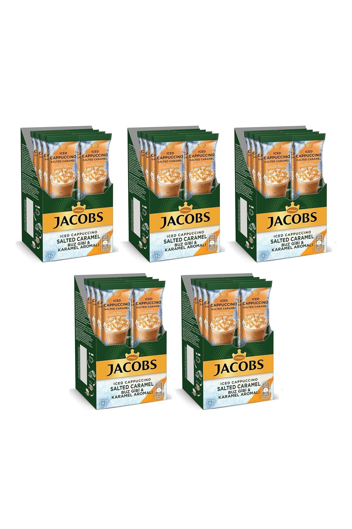 Jacobs Iced Cappuccino Salted Caramel 20.3 gr 8 li Kutu x 5 Adet