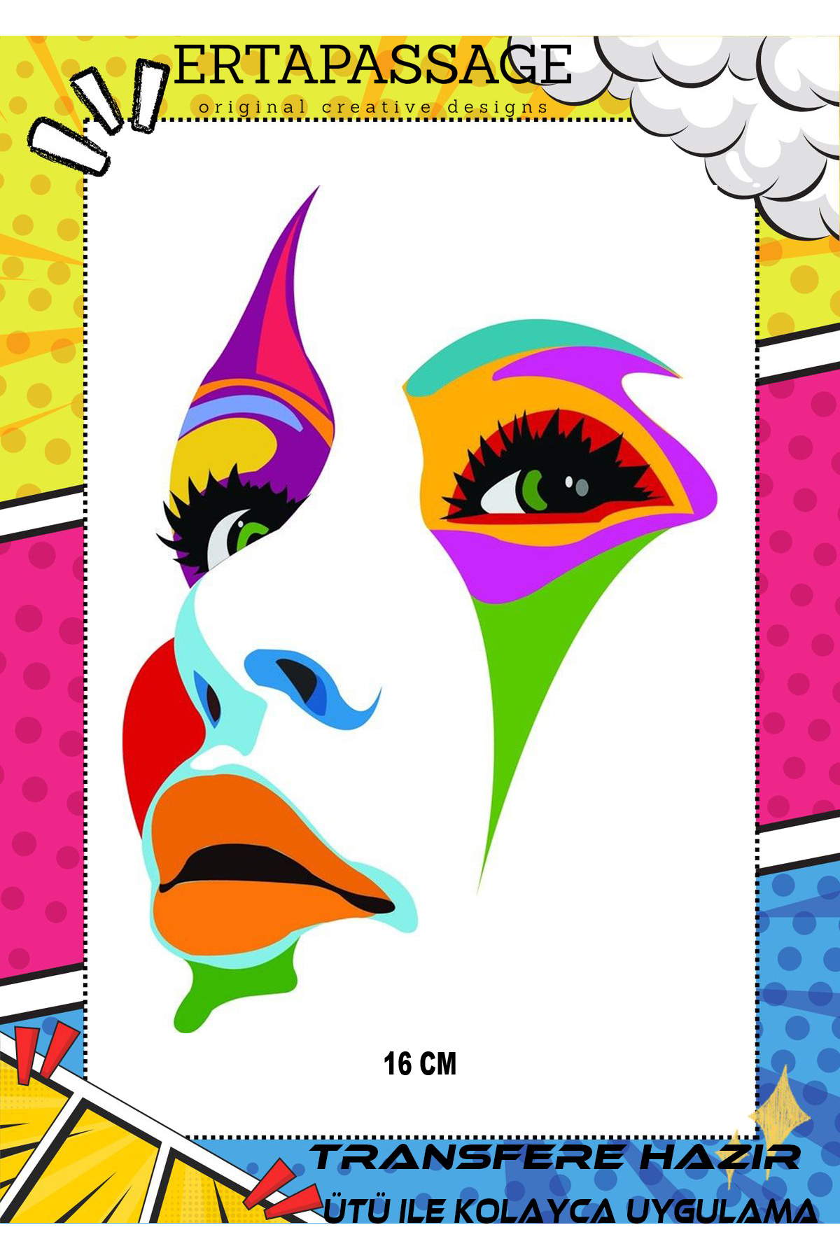 ErTaPassage Yüz 2 DTF Transfer Baskı – Ütüyle Yapışan – Tişört İçin Kolay Uygulama