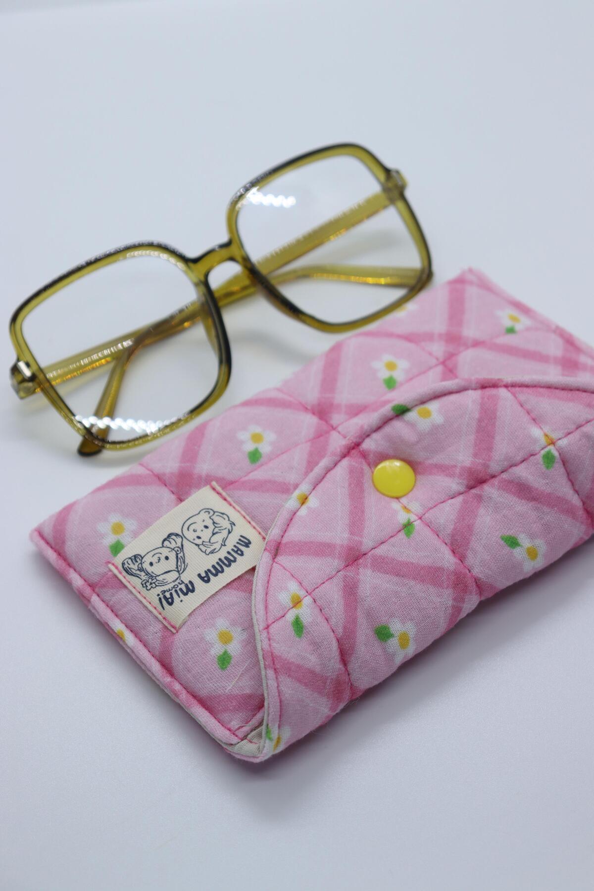 Mamma Mia Home Çiçekli Gözlük Çantası Gözlük Kılıfı Telefon Kılıfı