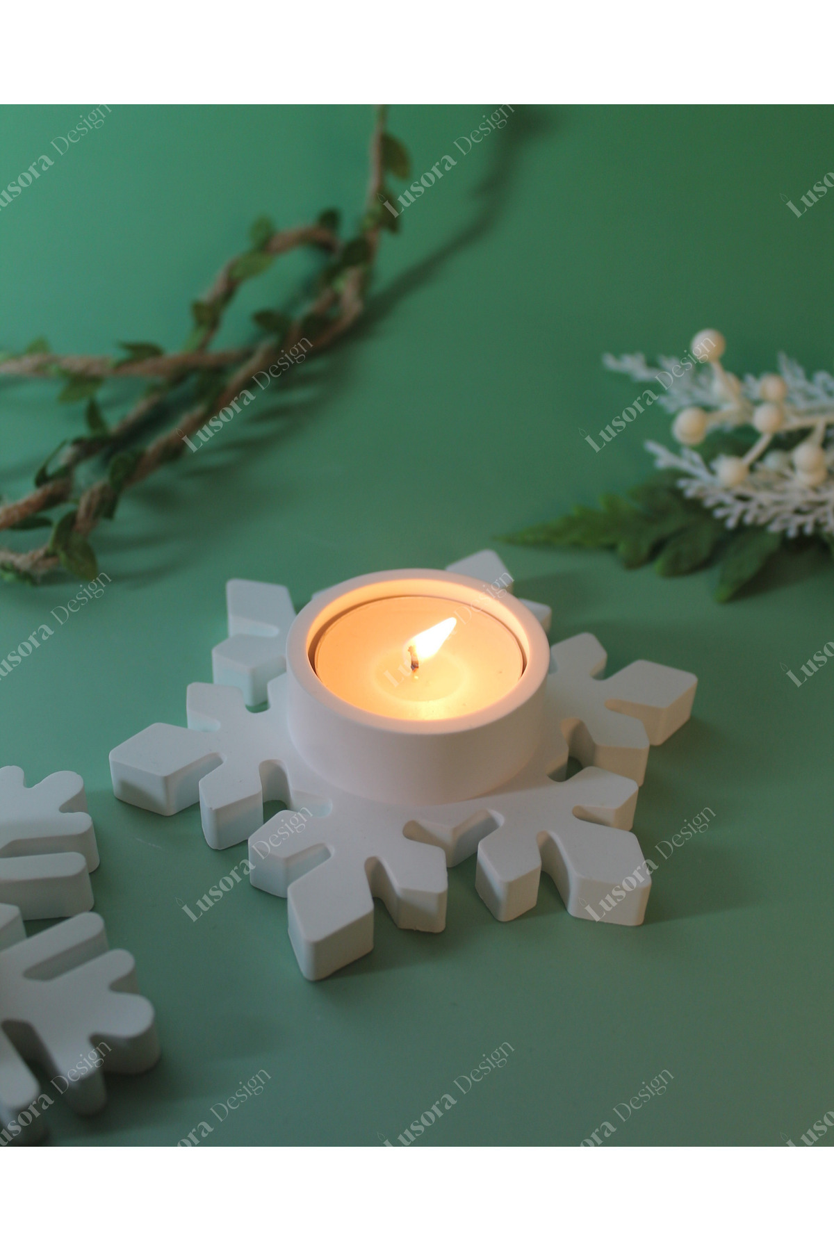 Snowflake Tealight Set (2pcs) - Teailght Gift | Winter & New Year Decor