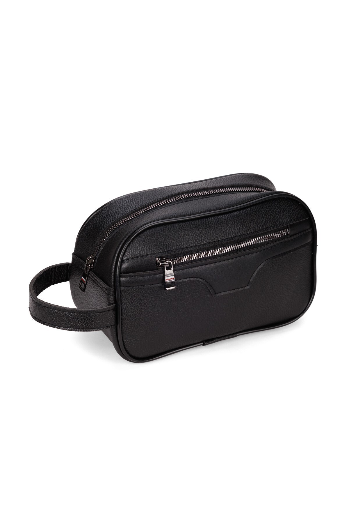 Newish Polo Erkek Deri Portföy Clutch Traş Kozmetik Bakım Ve Günlük El Çantası Siyah