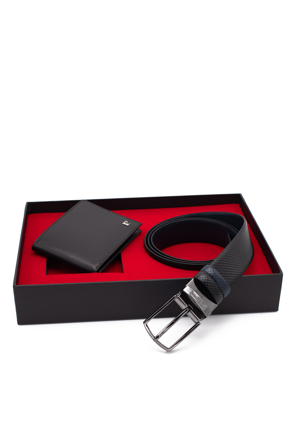 پیر کاردین ست دو تکه کمربند و کیف پول چرمی دو طرفه PCCIFT04SL-3664F2I