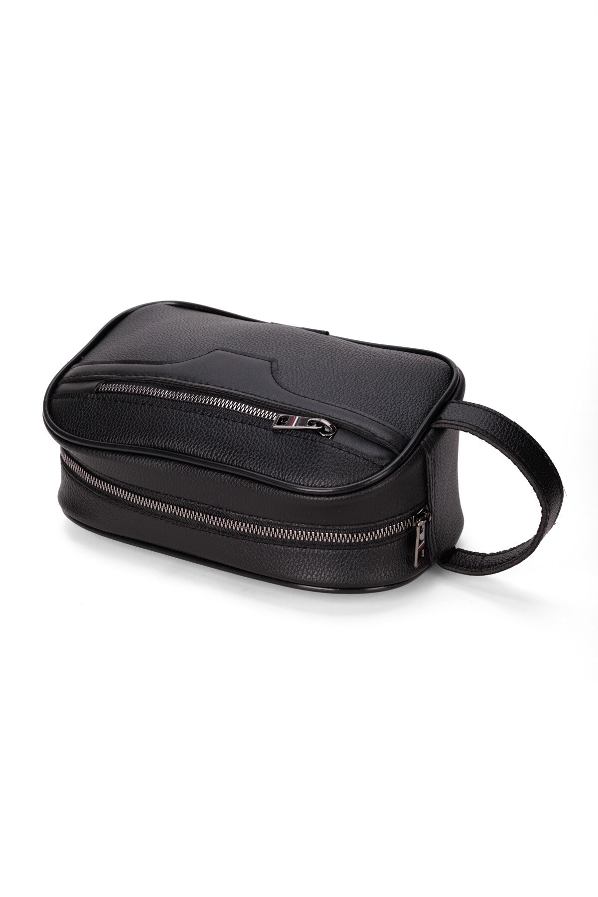 Newish Polo Erkek Deri Portföy Clutch Traş Kozmetik Bakım Ve Günlük El Çantası Siyah görsel 4