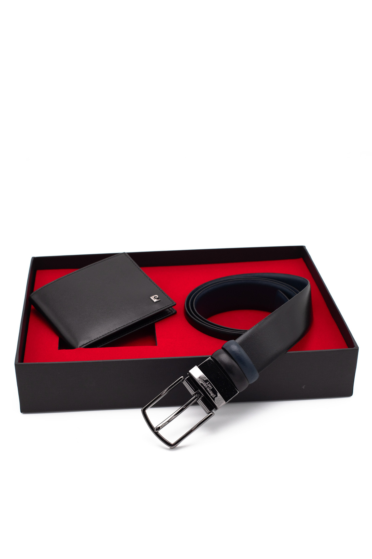 پیر کاردین ست دو تکه کمربند و کیف پول چرمی دو طرفه PCCIFT01SL-3664F2I