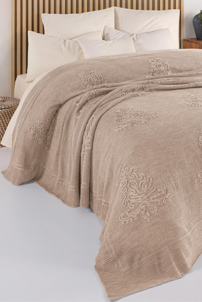 WOOLHOME ÇİFT KİŞİLİK TRİKO NAKIŞLI YATAK ÖRTÜSÜ