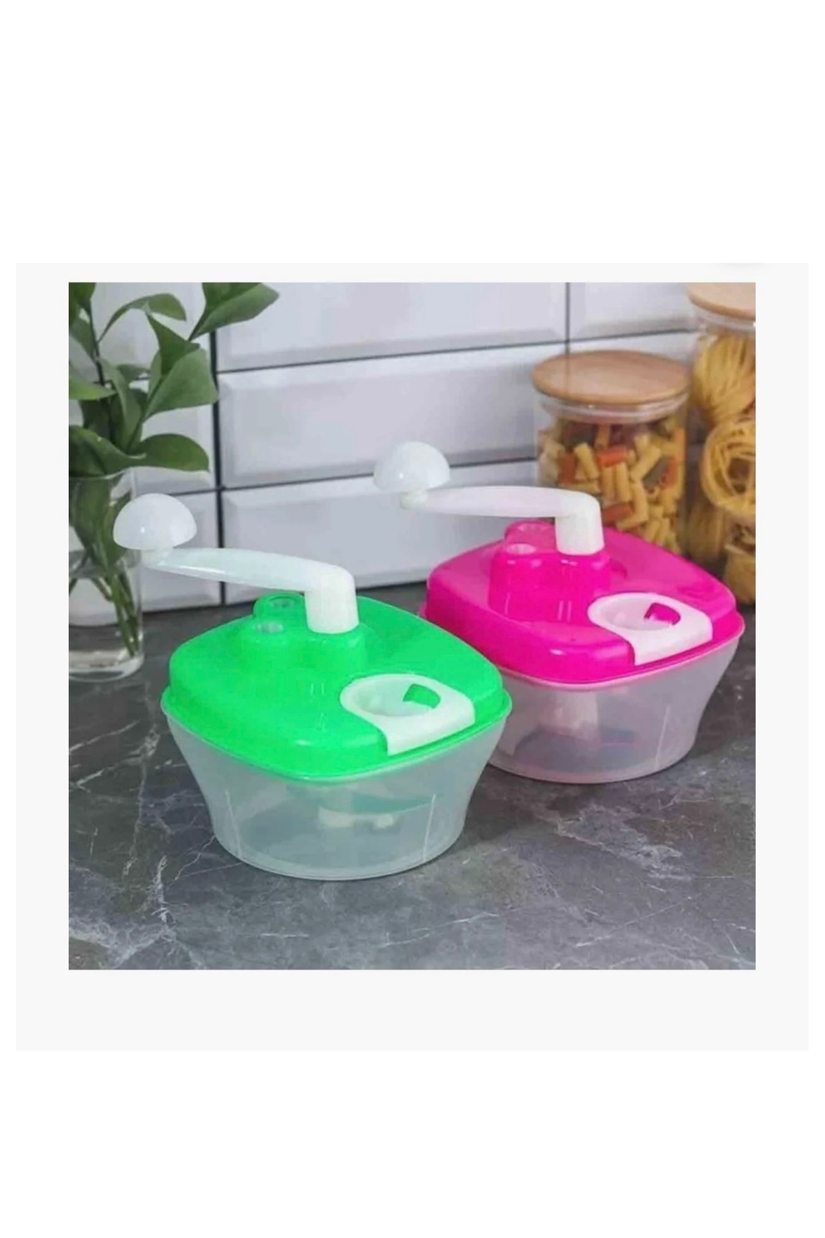 abnturk 3 Biçakli Ve 3 Hiz Kademeli, Yumurta Akı Ayiricisi Olan Pratik Cevirmeli El Rondosu Sebze Dograyici