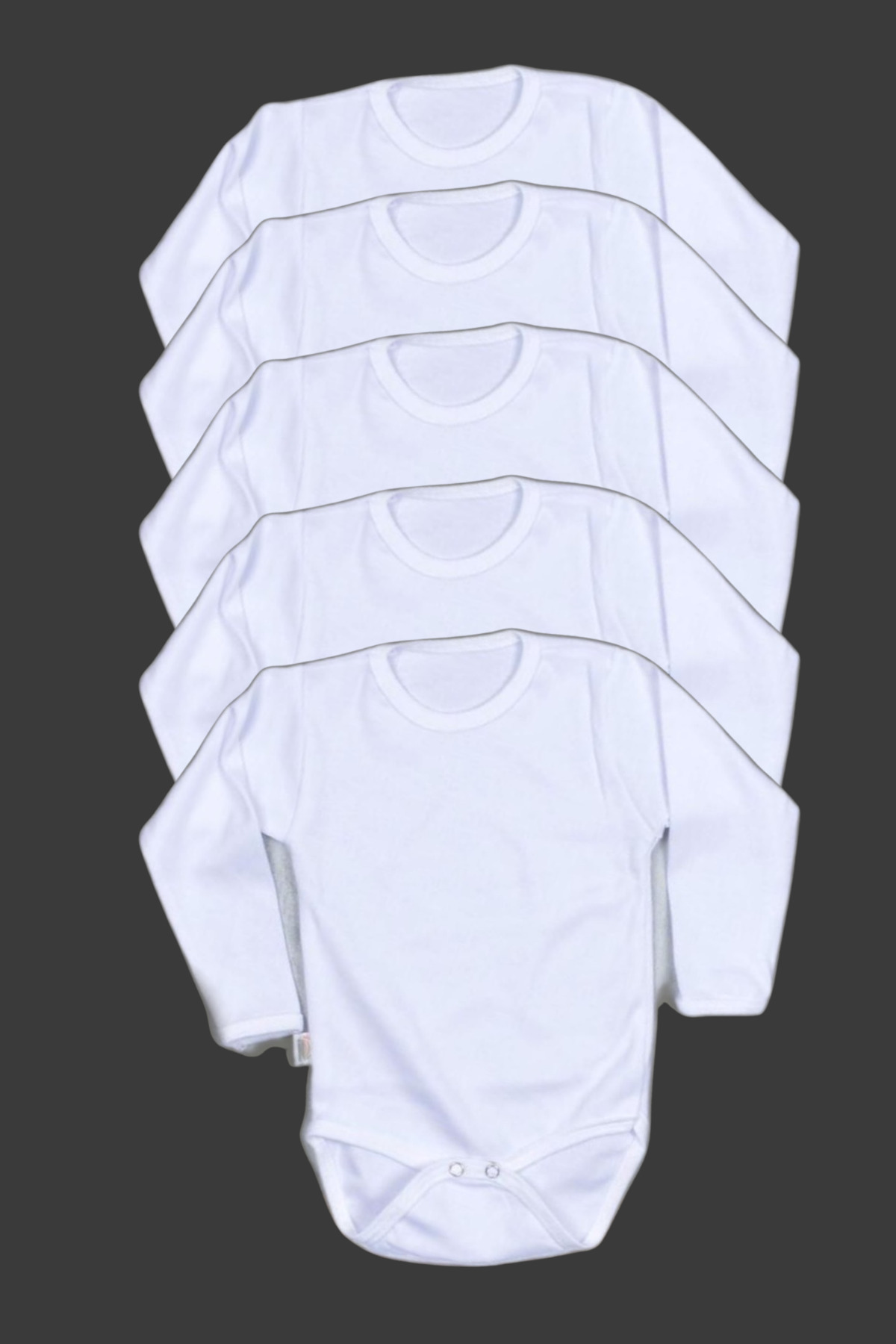 ARELSTORE 5'li 0-3 Yaş %100 Pamuk Uzun Kollu Bebek Body Pamuklu Unisex Kız Erkek Bebek Body Zıbın