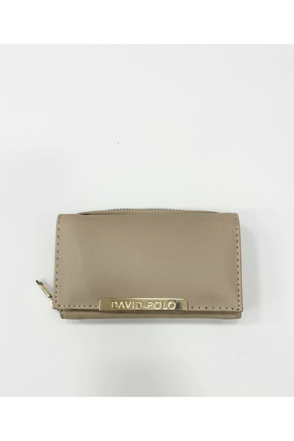 Soft Faux Leather Gold Women's Wallet with Color Detail Medium Size