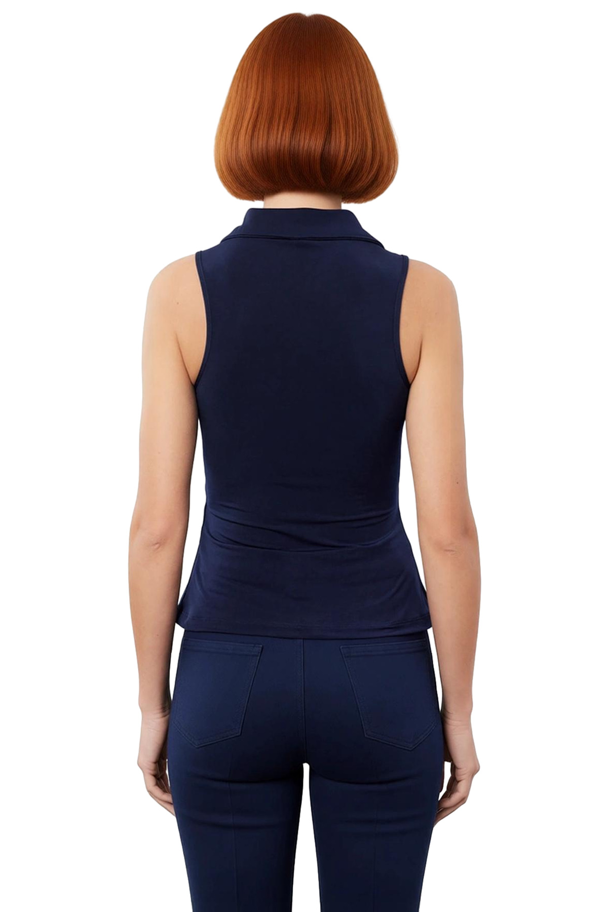 Kadın Fitted Polo Yaka Yazlık Örme Bluz Modern Stil Profesyonel Görünüm Konforlu Kesim