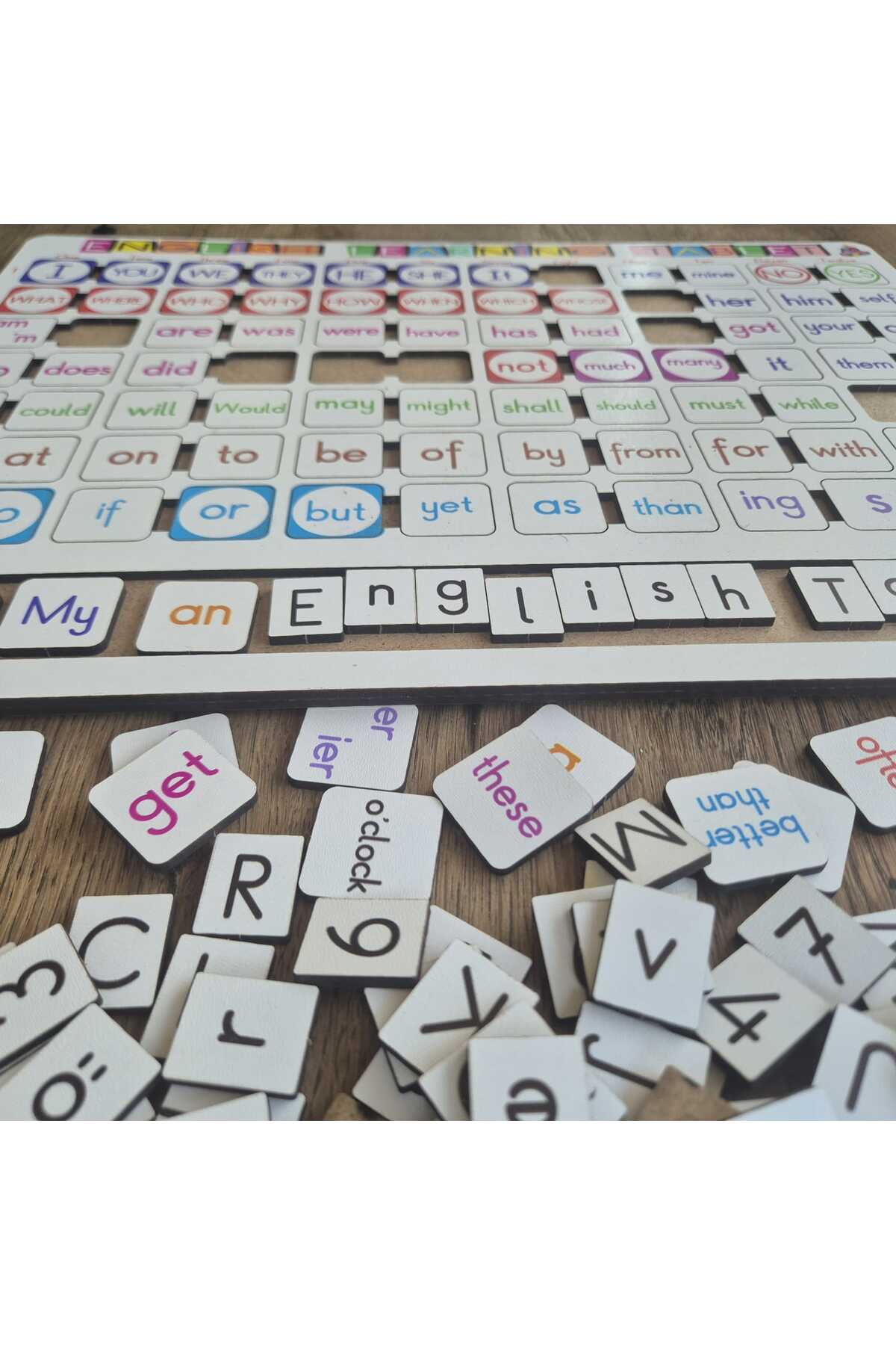 مجموعه آموزشی تبلت چوبی سفید یادگیری زبان انگلیسی