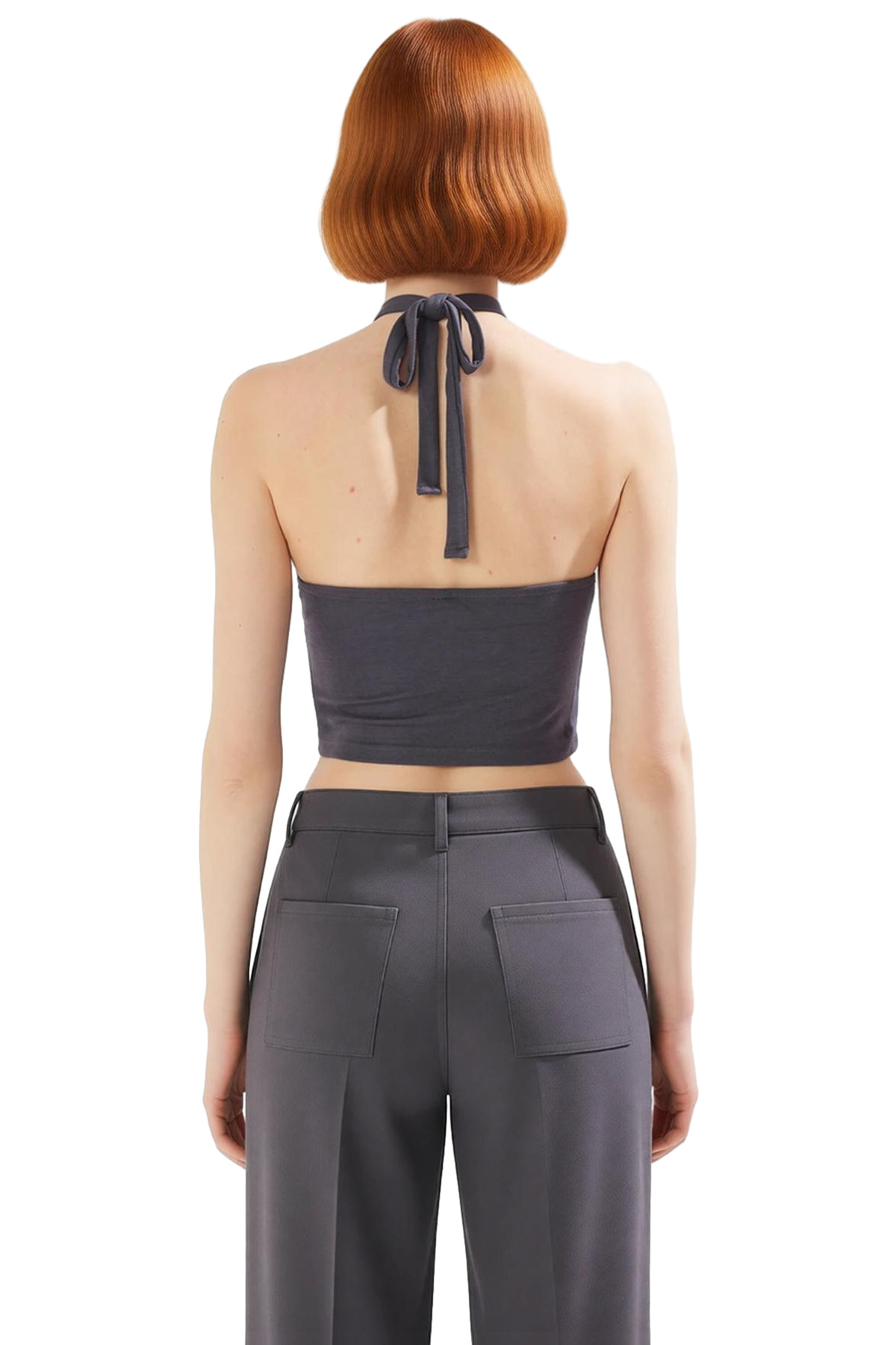 Halter Yaka Fitted Vücut Oturan Viskoz Bluz Yazlık Günlük Trend Tasarım Premium Kalite