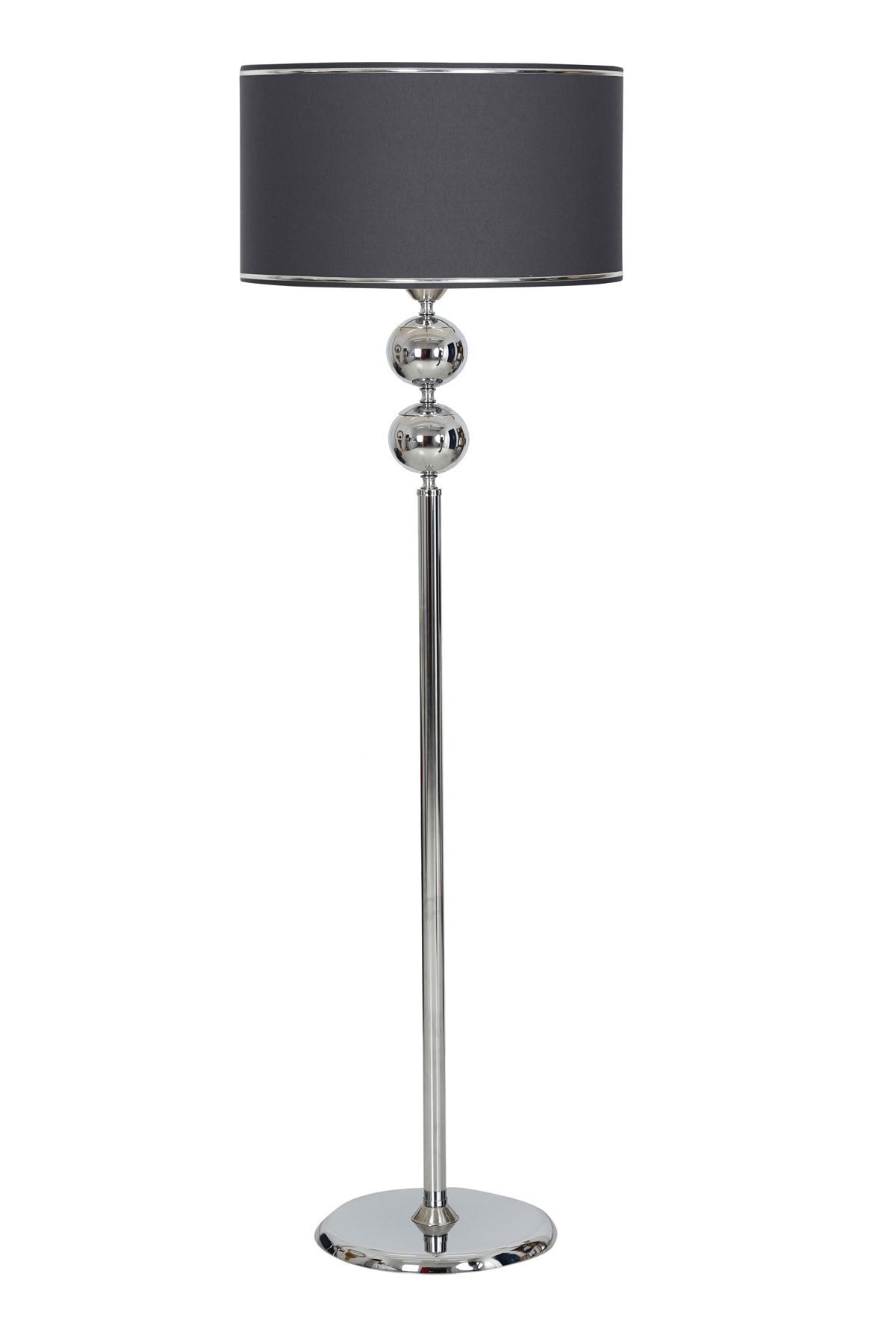 Modern Chrome 2-Ball Floor Lamp - Stylish Living Room Floor Lighting - Premium Decorative Design