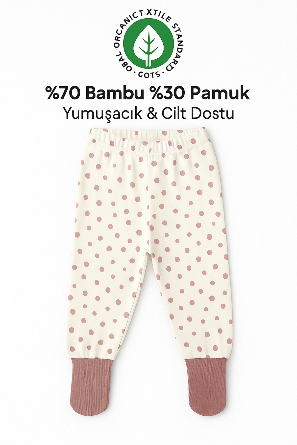 Melekpare Bebek&Çocuk Organik Patikli Pantolon Kendinden Çoraplı Alt Pijama Mevsimlik Pamuk 2'li Set fotoğrafı 3 (önizleme)