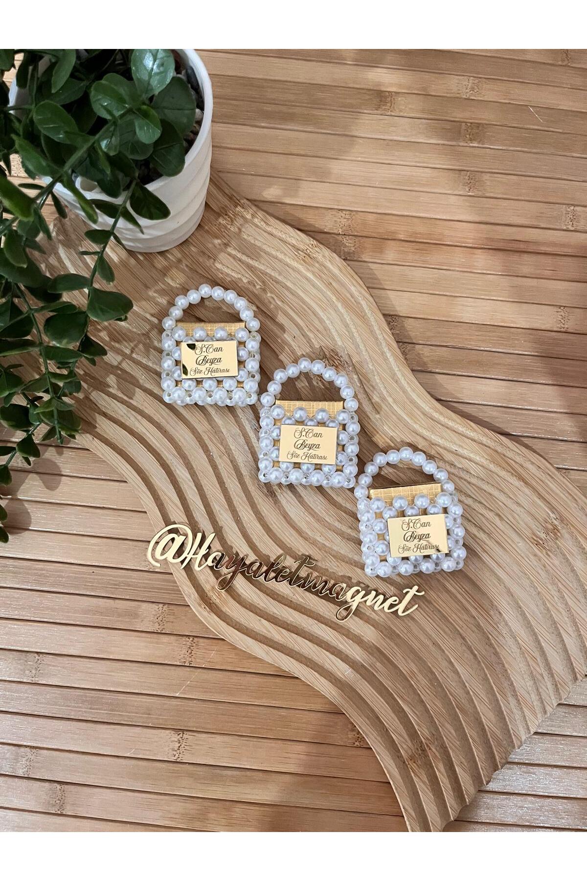 hayalet magnet 20 Adet İnci Çanta Anahtarlık Hediyesi Söz, Nişan, Düğün, Nikah, 6 Ay Kınası, Doğum Günü Hediyesi fotoğrafı 2 (önizleme)