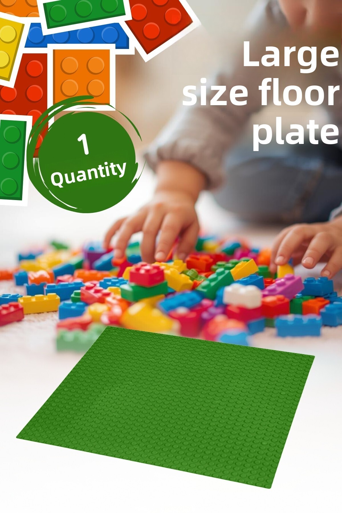 بلاک‌های ساختمانی بزرگ کف‌پوش – ۲۵.۵×۲۵.۵ سانتی‌متر – تک‌تکه – سبز