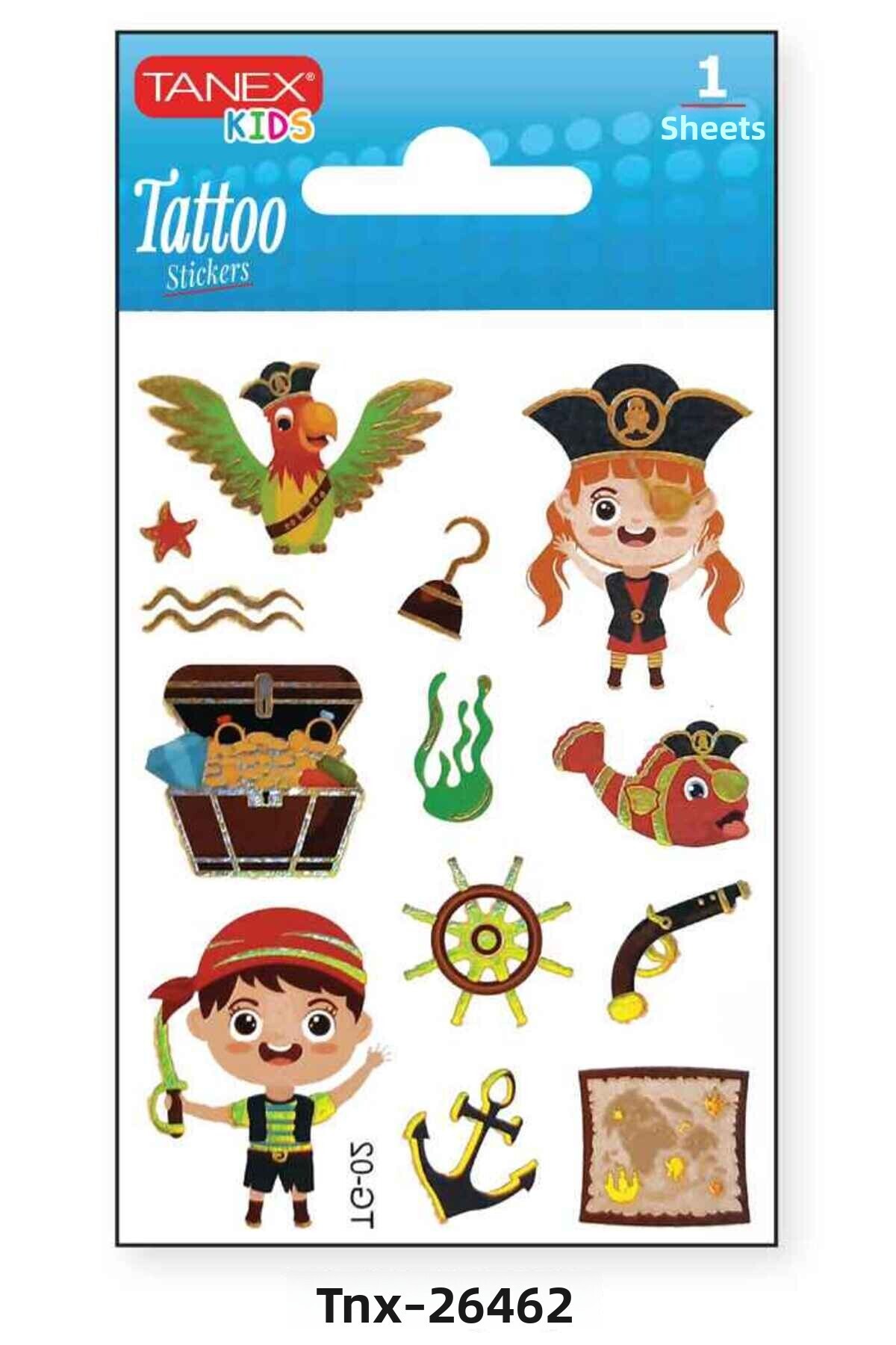 تاتوی مینی دزدان دریایی بامزه ۷.۵×۱۰.۵ میلی‌متر Tnx-26462