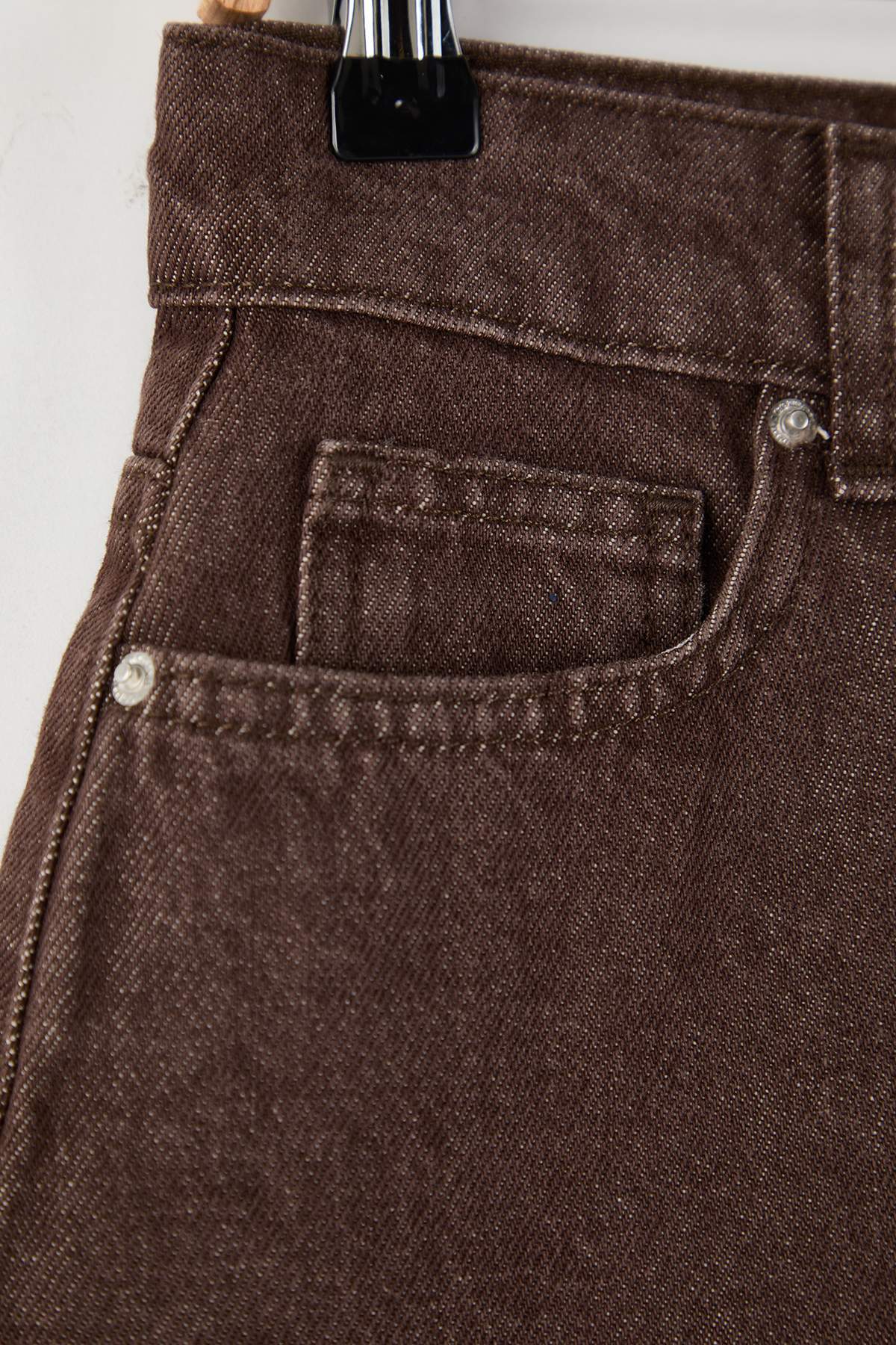 Trendyolmilla  Açık Kahverengi Mini Basic Denim Etek TWOAW26ET00049 - Görsel 6