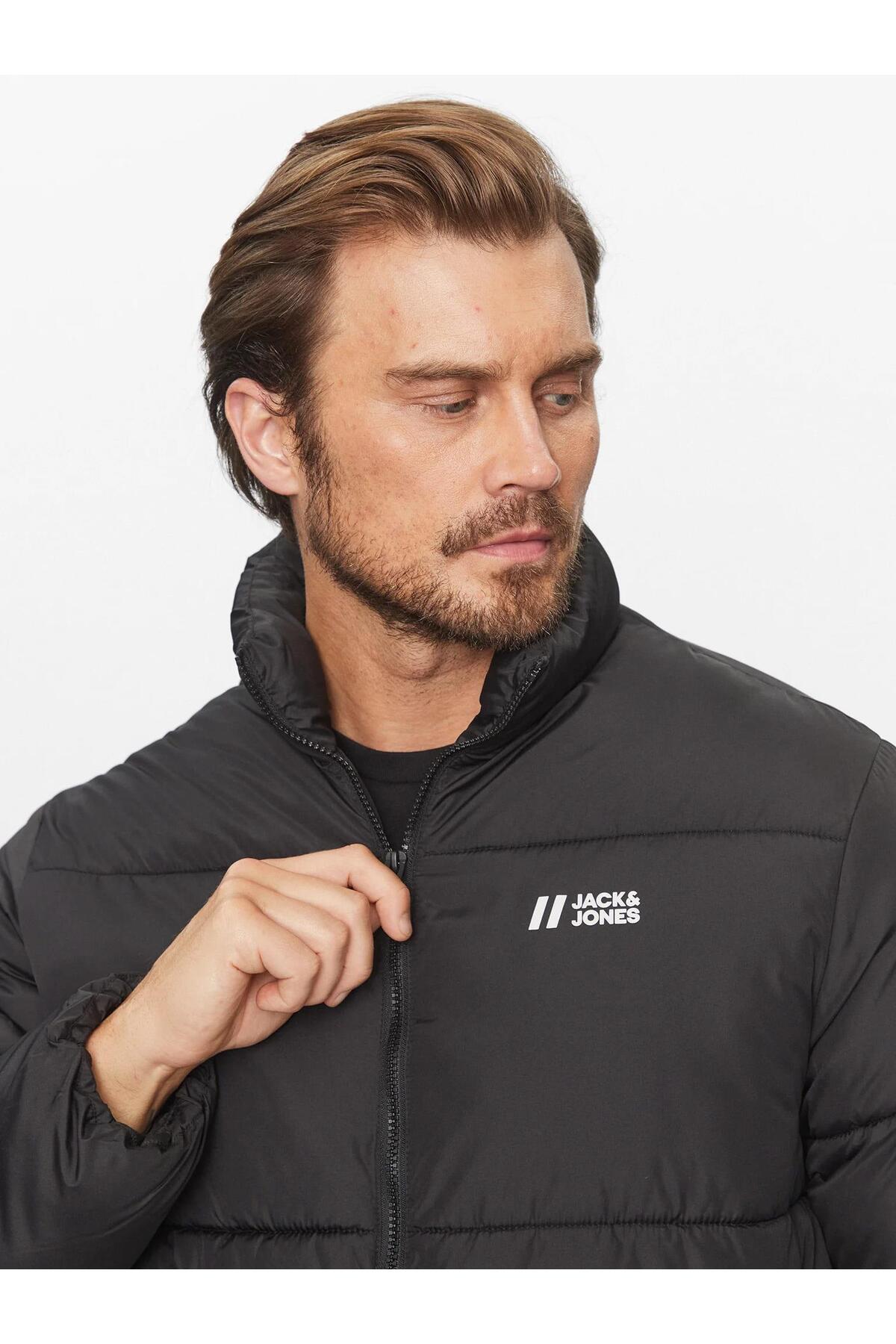 کاپشن مردانه راسته آستین بلند | جک اند جونز Jack & Jones 12238745 black - تصویر 6