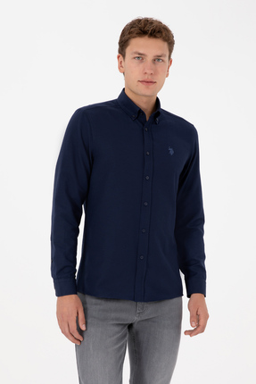 U.S. Polo Assn. Erkek Lacivert Uzun Kollu Basic Gömlek 50316723-VR033