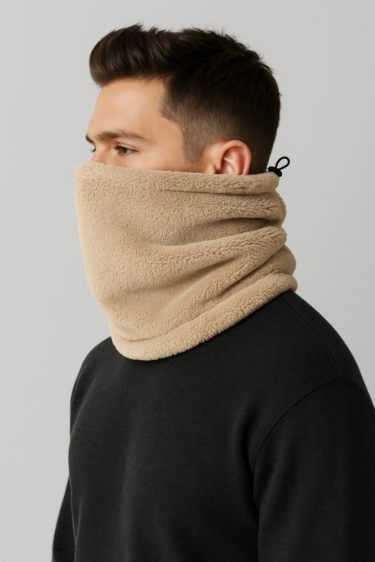 Homy Life Kışlık Kalın Welsoft Boyunluk Atkı | Rüzgar Geçirmez Yumuşak Dokulu Bere Olabilen Kar Maskesi