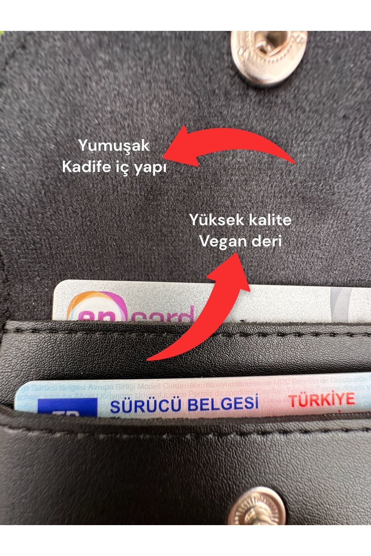 Gempo Vegan Deri Kredi Kartlık Cüzdan Ünisex Erkek cüzdan Kadın Cüzdan Kartlık görsel 4
