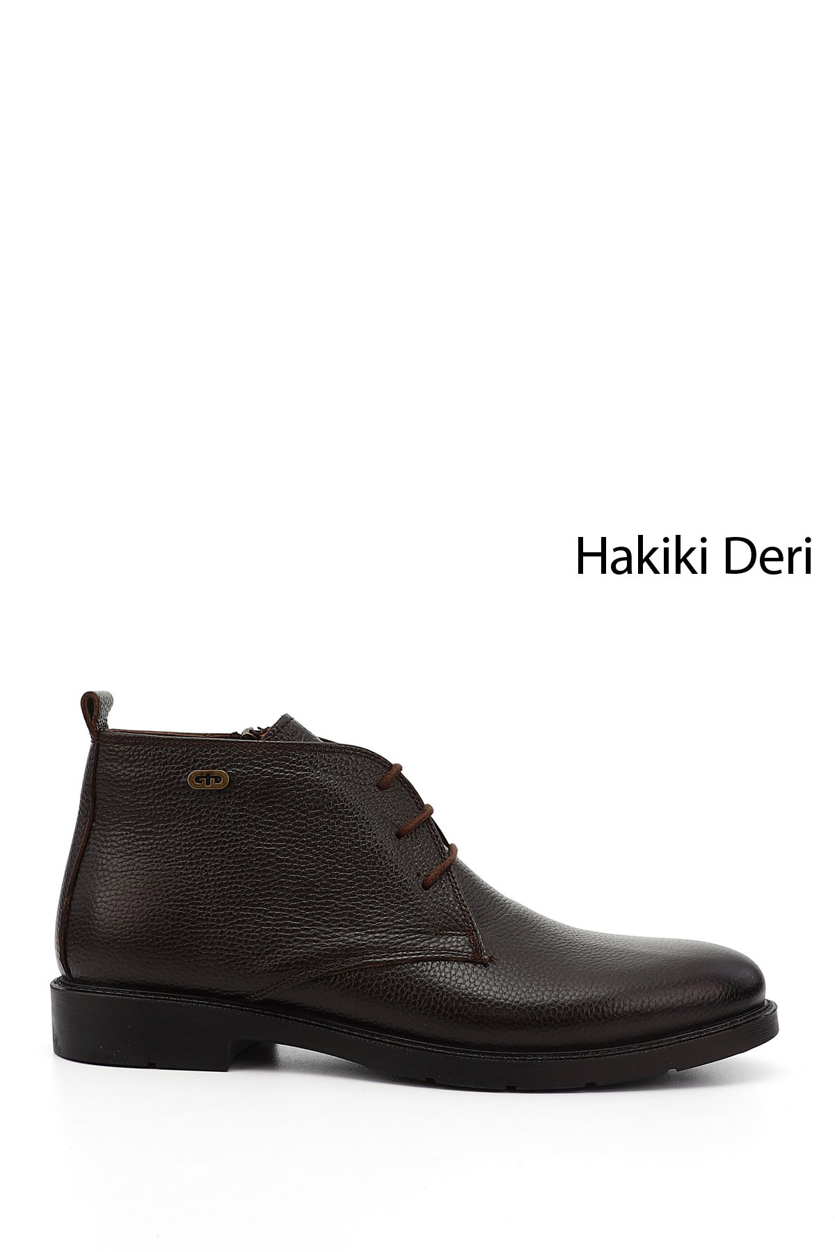 گوندری نیم بوت کلاسیک چرم اصل زیپ‌دار قهوه‌ای آنتیک مردانه